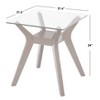 Fontana Glass Top End Table Walnut - Buylateral: Mid-Century Modern, Rubberwood Frame, Clear Tempered Top - 4 of 4