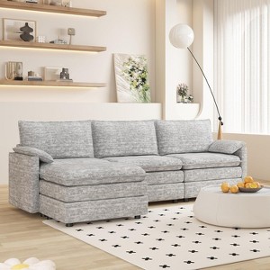 108" Modular Sectional Cloud Couch, Modern Chenille L Shaped Modular Sofa, Sectional Sofa for Apartment - 1 of 4