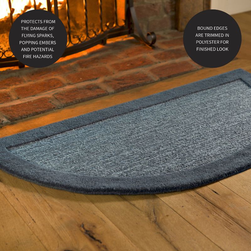 Plow & Hearth - Madrid Banded Half-Round Hearth Fireproof Rug, 2' x 4', 5 of 6