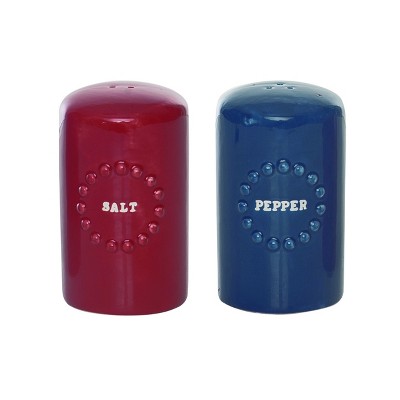 Transpac 4th of July Patriotic Hobnail Dolomite Salt and Pepper Shakers Collectables Red and Blue 4.25 in. Set of 2