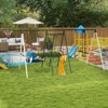 DSVIMOY Swing Set for Backyard, 5-in-1 Outdoor Playset for Kids, with Saucer Swing, Slide, Swing Seats, Green, 162.2"*70.9"*79.5" - 4 of 4