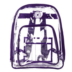 K-Cliffs Clear Backpack Heavy Duty See Through Student School Bookbag Transparent Security Travel Daypack Work Bag - 1 of 4