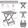 CAVINAS Foldable Square Patio Table,Solid Wood Outdoor Side Table,Space-Saving End Table for Backyard,Balcony,Garden - 3 of 4