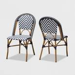 Set of 2 Celie Indoor and Outdoor Stackable Bistro Dining Chairs - Baxton Studio