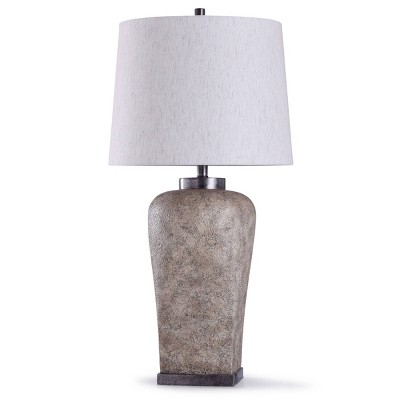 Ramsey Stone Effect Table Lamp with Tapered Drum Shade Gray - StyleCraft