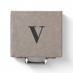 Personalization Mall Grey Leatherette Poker Chip Set - 1 of 2