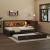 NicBex Wood Full Size Daybed with Storage Shelves,USB Ports,LED and Trundle for Bedroom,Living Room,Apartment - 2 of 4