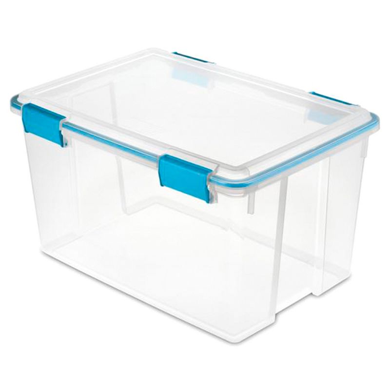 Sterilite 54 Quart Clear Plastic Stackable Storage Container Box Bin with Air Tight Gasket Seal Latching Lid Long Term Organizing Solution, 2 of 7