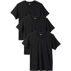KingSize Men's Big & Tall Cotton V-Neck Undershirt 3-Pack - 1 of 4