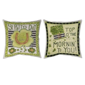 12-inch Climaweave St. Patty’s Day Pillow Festive Living Room Accent by Manual Woodworkers and Weavers - 1 of 3