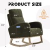 Dsvimoy Accent Chair Rocking Chair with Solid Wood Legs Comfortable Armchair for Living Room, Green, 30"*26"*17" - 3 of 4