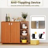 Costway 3-Tier Wooden Shoe Storage Organizer with Doors & 3-Level Adjustable Open Shelves Natural/White/Light walnut/Black/Yellow - 2 of 4