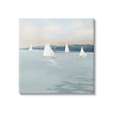 Stupell Industries Coastal Sailing Seascape Boats Canvas Wall Art