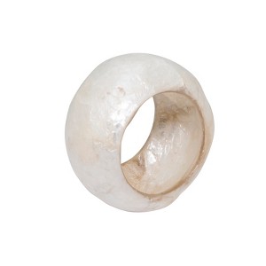 Saro Lifestyle Textured Capiz Napkin Ring (Set of 4) - 1 of 4