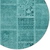 Turquoise Teal Blue And Aqua Patchwork Washable Indoor Outdoor Area Rug - 4 of 4
