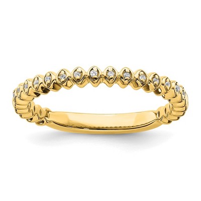 Black Bow Jewelry 2.25mm 14k Yellow Gold 1/20 Ctw Diamond Stackable Band