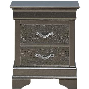 Passion Furniture Lorana 2-Drawer Nightstand (24 in. H x 21 in. W x 16 in. D)