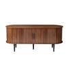 47 in. Modern TV Console Table/Stand with Storage Compartment and Sliding Door, Media Console with Storage, Walnut color - 2 of 4