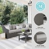 Martha Stewart Bedford Indoor-Outdoor Modular Patio 6-Seat Sectional Sofa in Rattan Wicker with All-Weather Cushions - 3 of 4