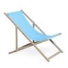 Beach Sling Patio Chair Set of 2,Wooden Folding Outdoor Chairs for Outside 3 Level Height Adjustable - 2 of 4