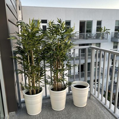 Elegant 64" Silk Bamboo Potted Floor Plant for Outdoor Ambiance