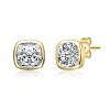 Guili Sterling Silver 14K Gold Plated Stud Earrings with Bezel Set Clear Cubic Zirconia Offer a Sleek, Timeless Look with Subtle Everyday Sparkle - 2 of 3