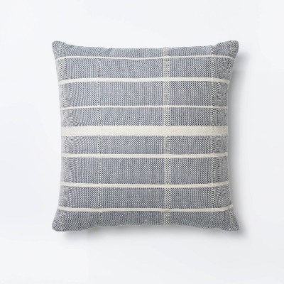 Woven Striped Square Pillow Blue/Cream - Threshold™ designed with Studio McGee