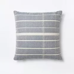 Woven Striped Square Throw Pillow Blue/Cream - Threshold™ designed with Studio McGee