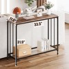 ODK Console Table, Sofa Tables Narrow Entryway Table with Glass Shelf and Metal Frame, Behind Couch Table Industrial Hallway Table for Bedroom - 2 of 4