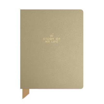 Ruled Journal Exposed Spine Satin Story of My Life Gold - DesignWorks Ink