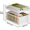2-Tier Stainless Steel Pull-Out Cabinet Organizer w/Soft-Close Slides - Heavy Duty for Kitchen/Pantry Storage - 2 of 4