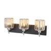 Modern Dimmable Bathroom Vanity Light Crystal Glass Wall Sconce - 3 Light - Black & Chrome - 4 of 4