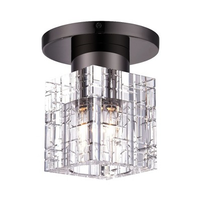 Livex Lighting Rotterdam 1 - Light Semi-Flush Mount in  Black Chrome