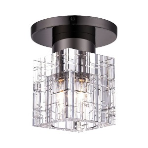 Livex Lighting Rotterdam 1 - Light Semi-Flush Mount in  Black Chrome - 1 of 4