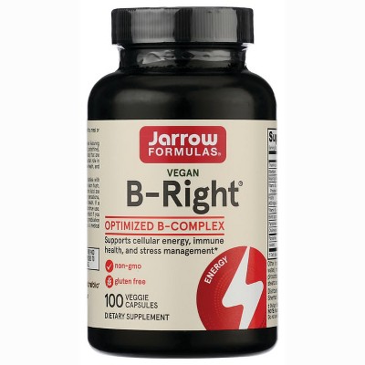 Jarrow Formulas, Inc. Vegan B-right Optimized B-complex 100 Veg Caps ...