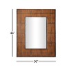 36" x 44" Large Rectangular Wood Wall Mirror: Industrial Grid, Natural Texture - Olivia & May - 3 of 4