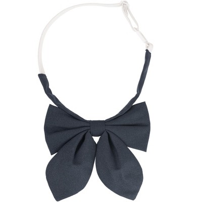 Elerevyo Women's Pre-Tied Brooch Tie - Rhinestone Bow With Lace Trim, 22x13cm, Multiple Colors