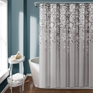 Weeping Flower Shower Curtain Gray - Lush Decor