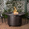44” Bellante Woven Aluminum Gas Fire Pit 55,000 BTU Multi-Functional - Protective Cover and Fire Glass - Round - Aged Bronze Finish - 4 of 4