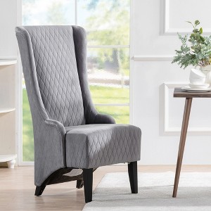 CAVINAS Luxury High Back Velvet Accent Chair,Plush Padded Living Room Chair with Wooden Legs,Modern Comfy Sitting Chair for Bedroom,Office - 1 of 4