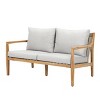 Moda Furnishings Acacia Wood Patio Outdoor Loveseat Sofa With Cushions - 4 of 4