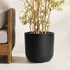 LuxenHome 17.1-Inch Round Smooth Finish Black MgO Planter - image 2 of 4