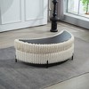 Hrinhom 47.2"W Upholstered Faux Fur Storage Ottoman,Footstool With Tray and Metal Legs - 2 of 4