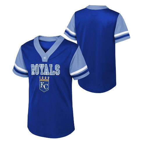 MLB Kansas City Royals Girls' Henley Team Jersey - XS