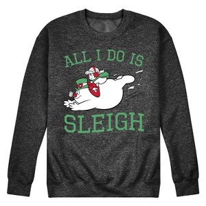 Men's - Frosty the Snowman - All I Do Is Sleigh Graphic Fleece Sweatshirt - 1 of 4