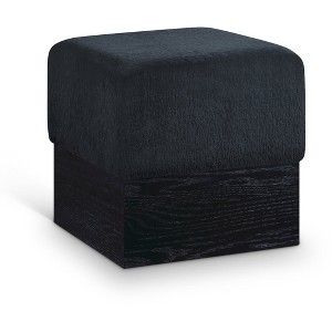 Meridian Furniture,Havre Velour Fur Fabric Ottoman/Stool - 1 of 4