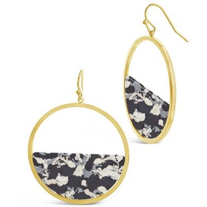 SHINE by Sterling Forever 2.5" Half Circle Resin Dangle Earrings - 1 of 3