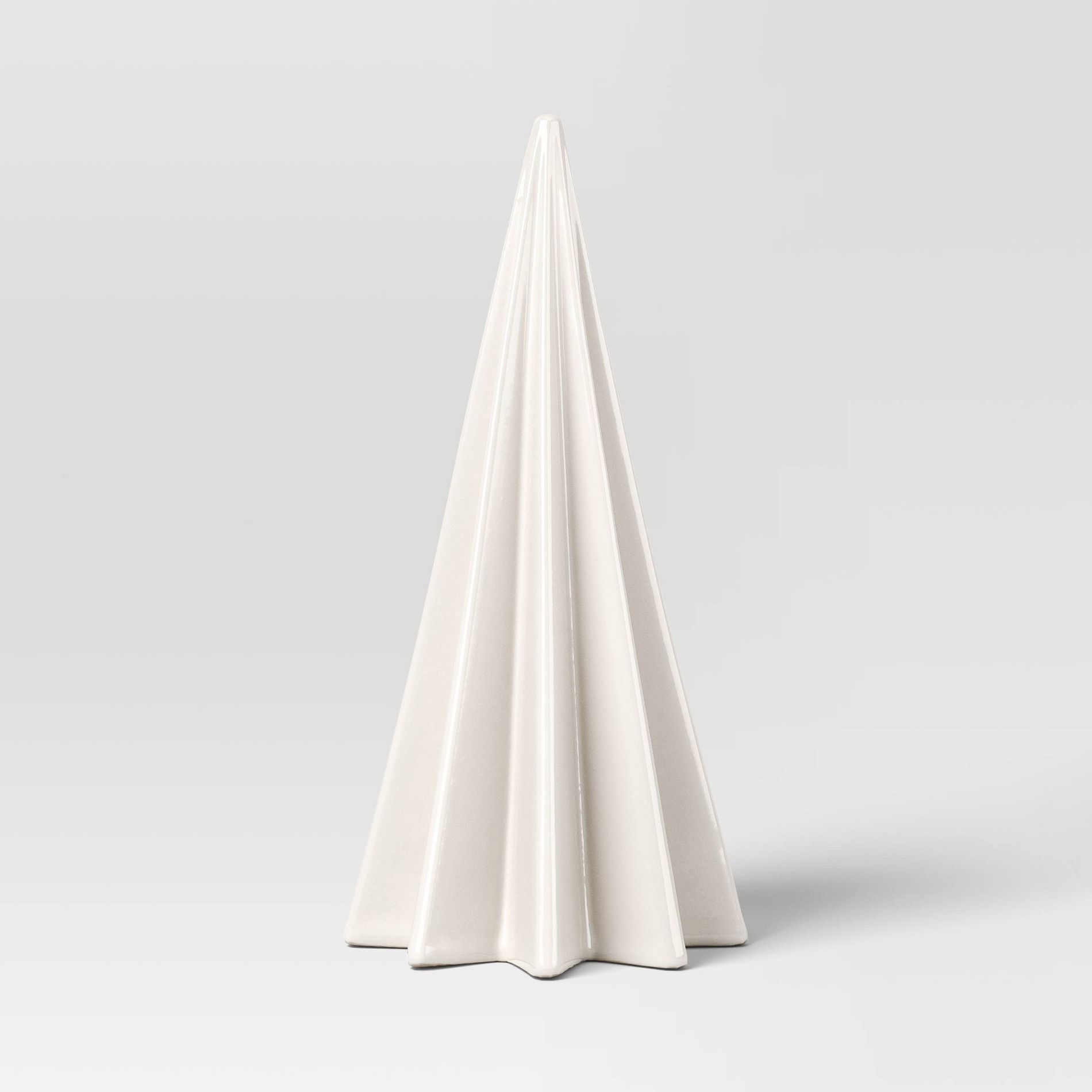 Medium Faceted Ceramic Christmas Tree White - Threshold™