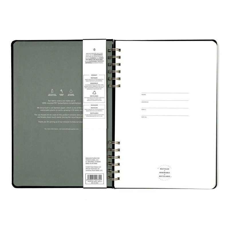 Altitude 160pg College Ruled Journal 10.5&#34;x7.25&#34; Split Wire Black, 5 of 14
