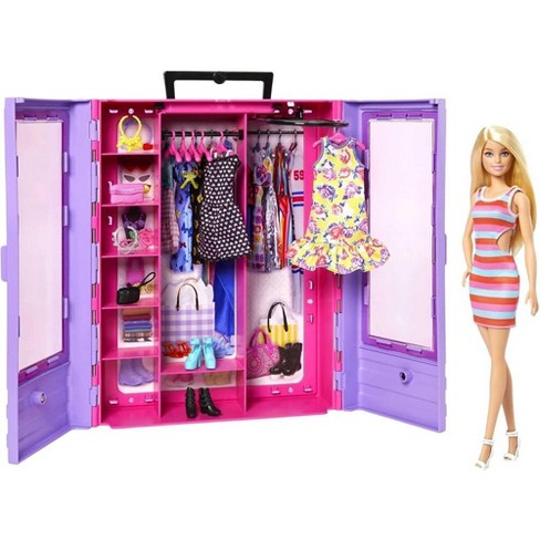 Barbie Doll Playset Fashionistas Ultimate Closet With Clothes 3 Outfits Fashion Accessories Including 6 Hangers Target